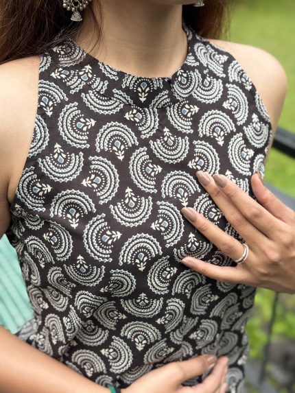 Black Holter Neck Top